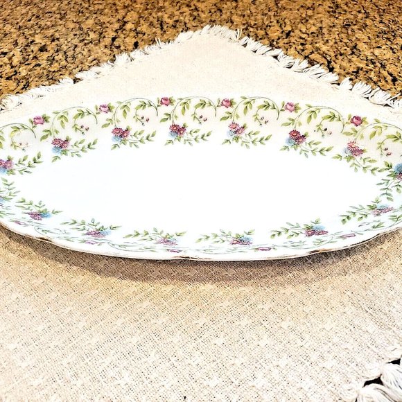 Elegant Oval Floral Petite Flowers Serving Plate Platter ~ Altrohla Austria - Picture 4 of 6